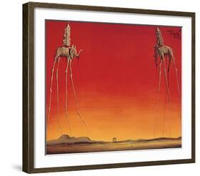Les Eléphants-Salvador Dali-Framed Art Print