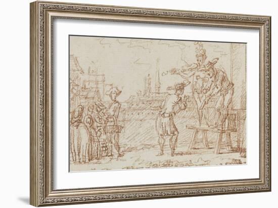 Les fables de Houdard de la Motte : Homère et le sourd-Claude Gillot-Framed Giclee Print