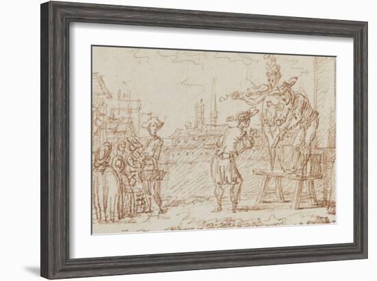 Les fables de Houdard de la Motte : Homère et le sourd-Claude Gillot-Framed Giclee Print