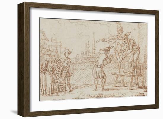 Les fables de Houdard de la Motte : Homère et le sourd-Claude Gillot-Framed Giclee Print