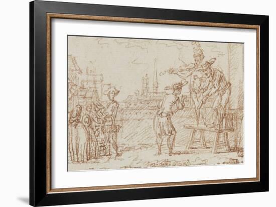 Les fables de Houdard de la Motte : Homère et le sourd-Claude Gillot-Framed Giclee Print