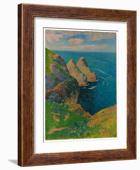 Les Falaises Au Bord De La Mer, 1895 (Oil on Canvas)-Henry Moret-Framed Giclee Print