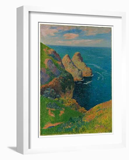 Les Falaises Au Bord De La Mer, 1895 (Oil on Canvas)-Henry Moret-Framed Giclee Print