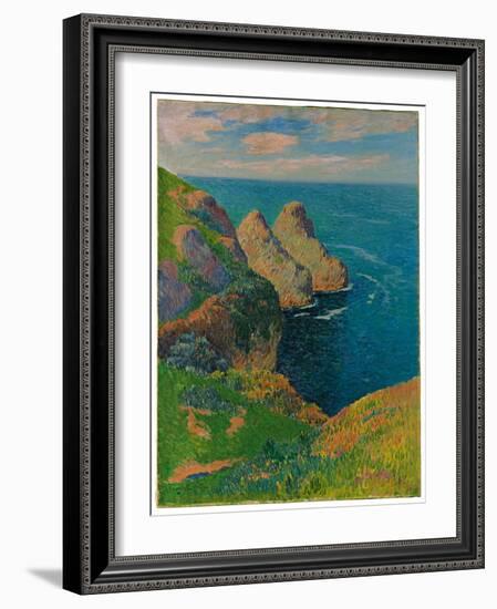 Les Falaises Au Bord De La Mer, 1895 (Oil on Canvas)-Henry Moret-Framed Giclee Print