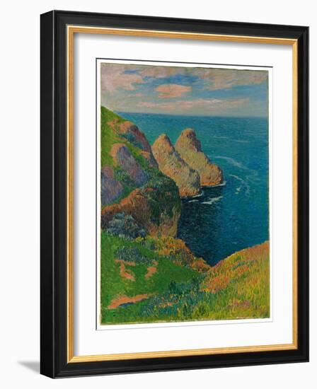 Les Falaises Au Bord De La Mer, 1895 (Oil on Canvas)-Henry Moret-Framed Giclee Print