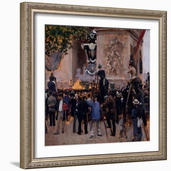 Les funérailles de Victor Hugo, place de l'Etoile (1er juin 1885)-Jean Béraud-Framed Giclee Print