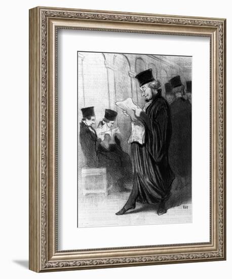 Les Gens De Justice, Cartoon from 'Le Charivari', 26 March, 1846 (Litho)-Honore Daumier-Framed Giclee Print