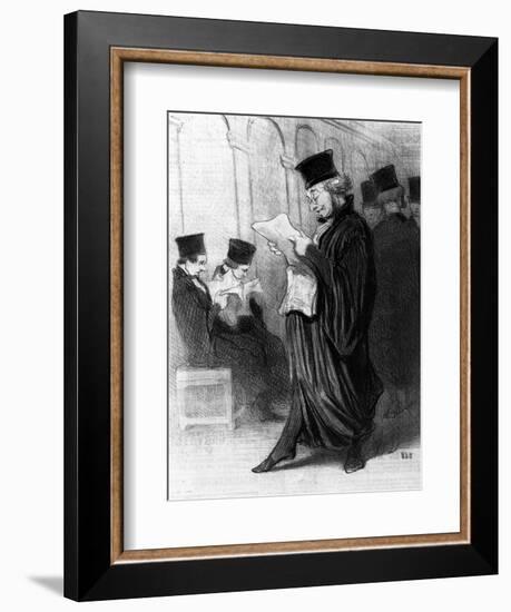 Les Gens De Justice, Cartoon from 'Le Charivari', 26 March, 1846 (Litho)-Honore Daumier-Framed Giclee Print