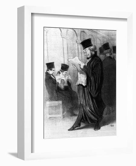 Les Gens De Justice, Cartoon from 'Le Charivari', 26 March, 1846 (Litho)-Honore Daumier-Framed Giclee Print