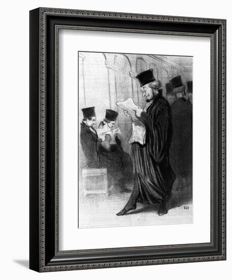 Les Gens De Justice, Cartoon from 'Le Charivari', 26 March, 1846 (Litho)-Honore Daumier-Framed Giclee Print