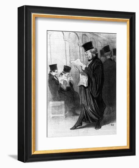 Les Gens De Justice, Cartoon from 'Le Charivari', 26 March, 1846 (Litho)-Honore Daumier-Framed Giclee Print