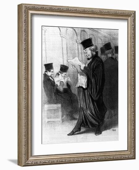 Les Gens De Justice, Cartoon from 'Le Charivari', 26 March, 1846 (Litho)-Honore Daumier-Framed Giclee Print