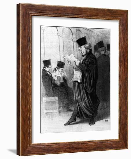 Les Gens De Justice, Cartoon from 'Le Charivari', 26 March, 1846 (Litho)-Honore Daumier-Framed Giclee Print