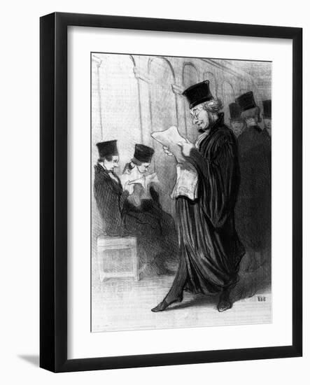 Les Gens De Justice, Cartoon from 'Le Charivari', 26 March, 1846 (Litho)-Honore Daumier-Framed Giclee Print