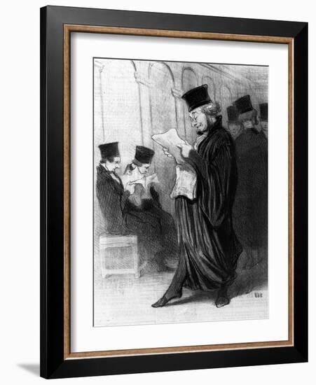 Les Gens De Justice, Cartoon from 'Le Charivari', 26 March, 1846 (Litho)-Honore Daumier-Framed Giclee Print