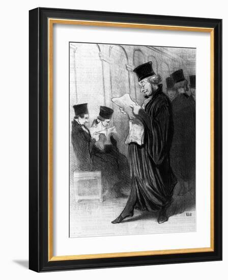 Les Gens De Justice, Cartoon from 'Le Charivari', 26 March, 1846 (Litho)-Honore Daumier-Framed Giclee Print