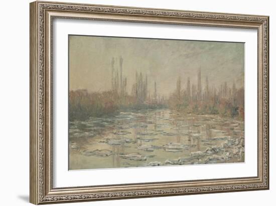 Les glaçons ou Débâcle sur la Seine-Claude Monet-Framed Giclee Print