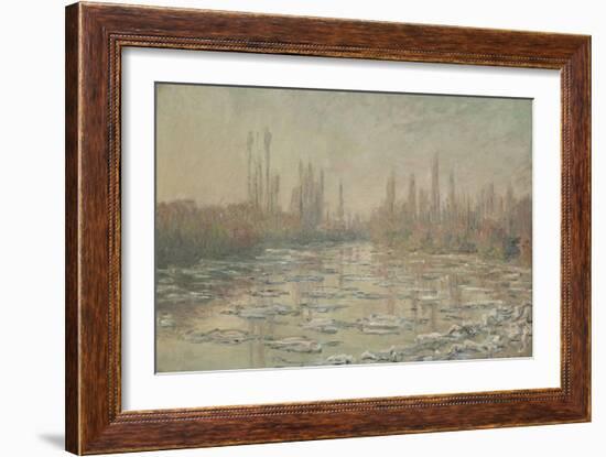 Les glaçons ou Débâcle sur la Seine-Claude Monet-Framed Giclee Print