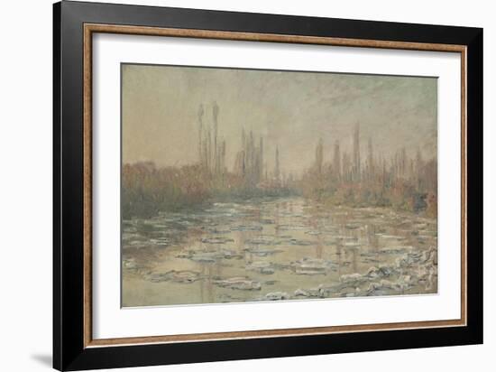 Les glaçons ou Débâcle sur la Seine-Claude Monet-Framed Giclee Print