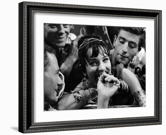 Les Godelureaux by ClaudeChabrol with Bernadette Lafont, 1961 (b/w photo)-null-Framed Photo