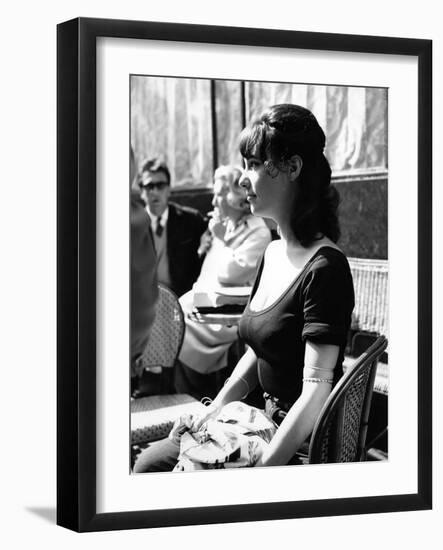 Les Godelureaux by ClaudeChabrol with Bernadette Lafont, 1961 (b/w photo)-null-Framed Photo