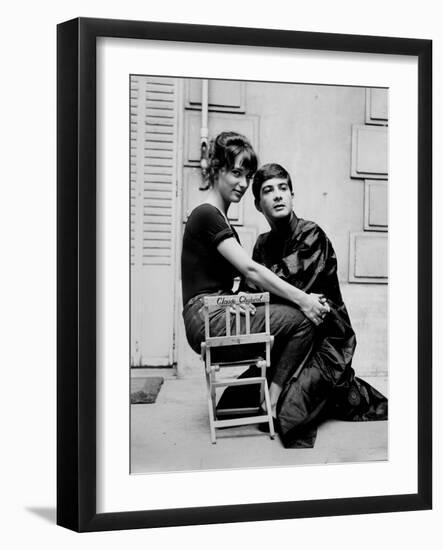 Les Godelureaux by ClaudeChabrol with Bernadette Lafont and Jean Claude Brialy, 1961 (b/w photo)-null-Framed Photo