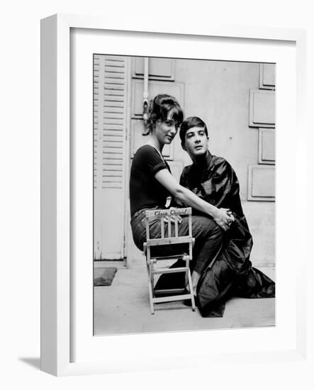 Les Godelureaux by ClaudeChabrol with Bernadette Lafont and Jean Claude Brialy, 1961 (b/w photo)-null-Framed Photo