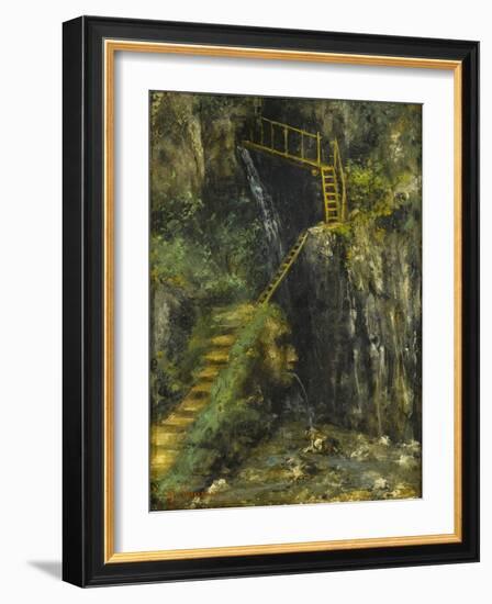 Les Gorges De Saillon, 1875 (Oil on Canvas)-Gustave Courbet-Framed Giclee Print