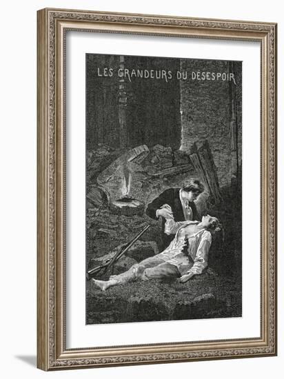 Les Grandeurs Du Desespoir - Illustration from Les Misérables, 19th Century-Alphonse Marie de Neuville-Framed Giclee Print