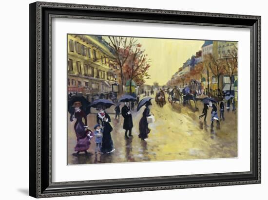 Les Grands Boulevards (After Jean Beraud)-Isy Ochoa-Framed Giclee Print