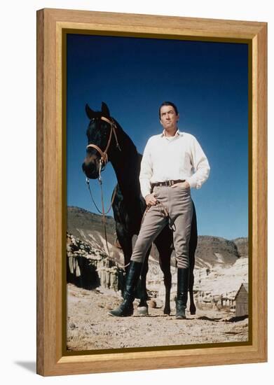 Les Grands Espaces THE BIG COUNTRY by William Wyler with Gregory Peck, 1958 (photo)-null-Framed Stretched Canvas