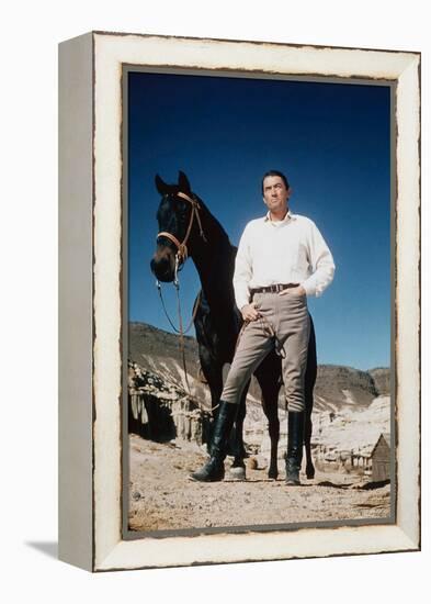 Les Grands Espaces THE BIG COUNTRY by William Wyler with Gregory Peck, 1958 (photo)-null-Framed Stretched Canvas