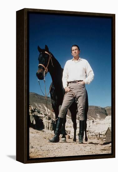 Les Grands Espaces THE BIG COUNTRY by William Wyler with Gregory Peck, 1958 (photo)-null-Framed Stretched Canvas