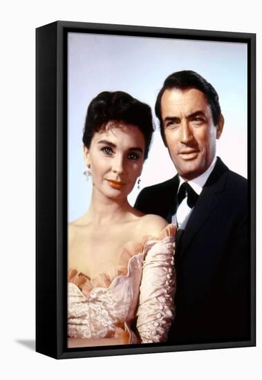 Les Grands Espaces THE BIG COUNTRY by William Wyler with Jean Simmons and Gregory Peck, 1958 (photo-null-Framed Stretched Canvas