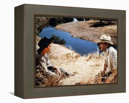 Les Grands Espaces THE BIG COUNTRY by William Wyler with Jean Simmons and Gregory Peck, 1958 (photo-null-Framed Stretched Canvas