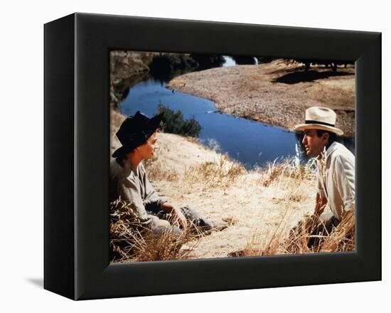 Les Grands Espaces THE BIG COUNTRY by William Wyler with Jean Simmons and Gregory Peck, 1958 (photo-null-Framed Stretched Canvas