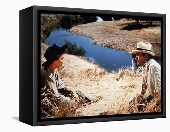 Les Grands Espaces THE BIG COUNTRY by William Wyler with Jean Simmons and Gregory Peck, 1958 (photo-null-Framed Stretched Canvas