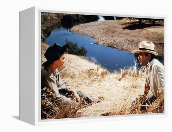 Les Grands Espaces THE BIG COUNTRY by William Wyler with Jean Simmons and Gregory Peck, 1958 (photo-null-Framed Stretched Canvas