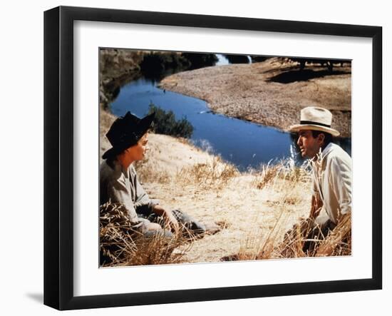 Les Grands Espaces THE BIG COUNTRY by William Wyler with Jean Simmons and Gregory Peck, 1958 (photo-null-Framed Photo