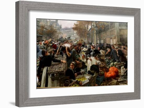 Les Halles, 1895 (Oil on Canvas)-Leon Augustin Lhermitte-Framed Giclee Print