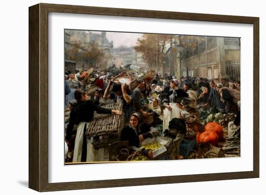 Les Halles, 1895 (Oil on Canvas)-Leon Augustin Lhermitte-Framed Giclee Print