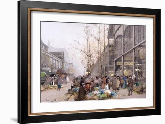 Les Halles and St. Eustache-Eugene Galien-Laloue-Framed Giclee Print