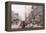 Les Halles and St. Eustache-Eugene Galien-Laloue-Framed Premier Image Canvas