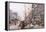 Les Halles and St. Eustache-Eugene Galien-Laloue-Framed Premier Image Canvas