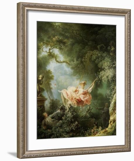 Les Hasards Heureux de l'Escarpolette, c. 1767-Jean-Honoré Fragonard-Framed Art Print