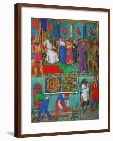 Les Heures D'Etienne Chavalier: Christ Before Pilate-Jean Fouquet-Framed Giclee Print