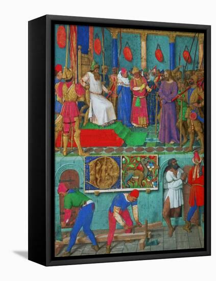 Les Heures D'Etienne Chavalier: Christ Before Pilate-Jean Fouquet-Framed Premier Image Canvas