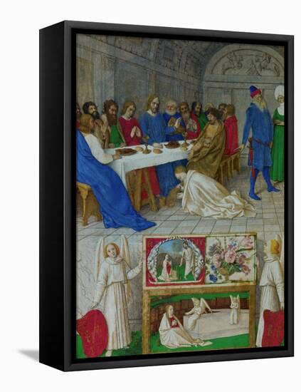 Les Heures D'Etienne Chavalier: Mary Magdalen at the Feast of Simon-Jean Fouquet-Framed Premier Image Canvas