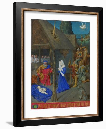 Les Heures D'Etienne Chavalier: The Adoration of the Shepherds-Jean Fouquet-Framed Giclee Print