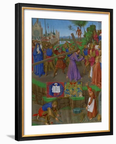 Les Heures D'Etienne Chavalier: The Carrying of the Cross-Jean Fouquet-Framed Giclee Print